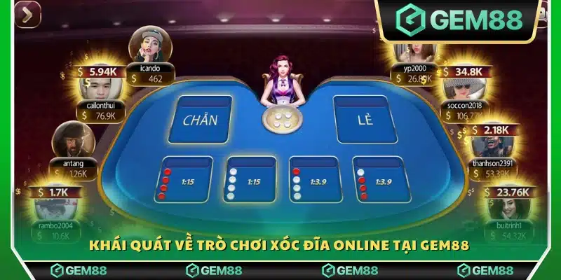 Giới thiệu tổng quan trò chơi Xóc Đĩa Gem88