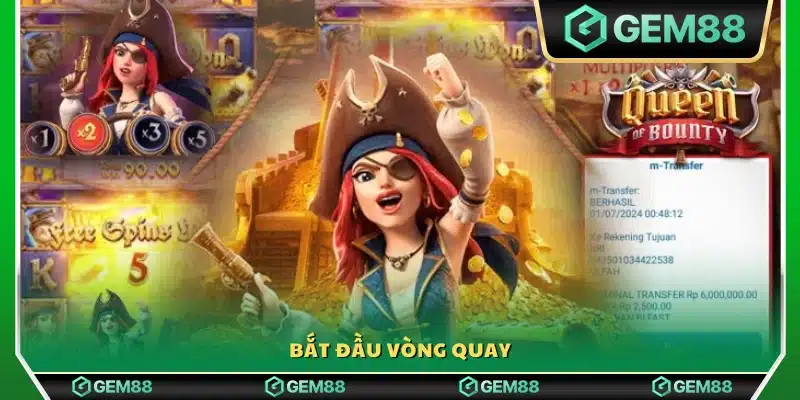 Người chơi tiến hành khởi động vòng quay